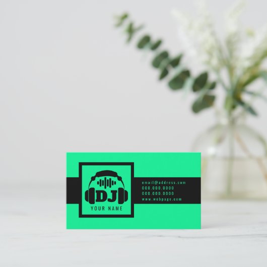 DJ Logo Kopfhörer Equalizer Visitenkarte (Stehend Vorderseite)