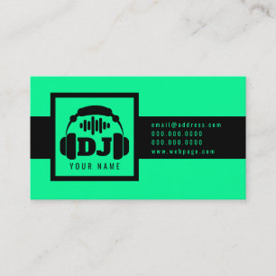DJ Logo Kopfhörer Equalizer Visitenkarte