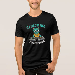 DJ Meow Mix Purrfekte Beats Lustiges Katze T-Shirt Tri-Blend Shirt