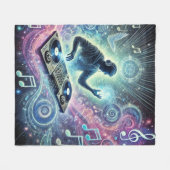 DJ mit Hintergrund Fleece Blanket (Vorderseite (Horizontal))