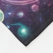DJ mit Hintergrund Fleece Blanket (Ecke)
