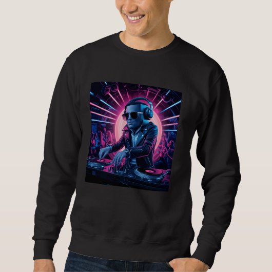 DJ mit Kopfhörern und Turntable Eclectic EDM Djs Sweatshirt (Vorderseite)