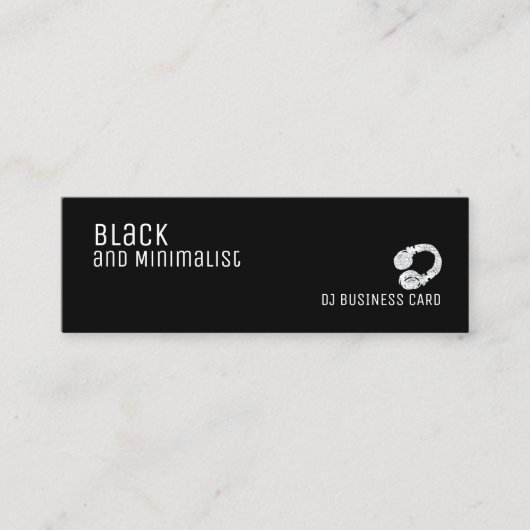 DJ mit minimalistischem Hintergrund Mini Visitenkarte (Vorderseite)