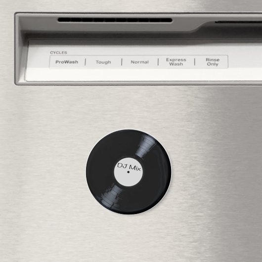 DJ Mix Record Label Magnet (In Situ (Geschirrspüler))