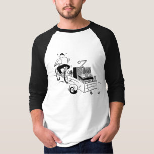 DJ Mobile Disco Plattenspieler Cartoon T-Shirt