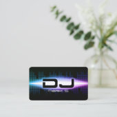 DJ Modern Blue Business Card Visitenkarte (Stehend Vorderseite)