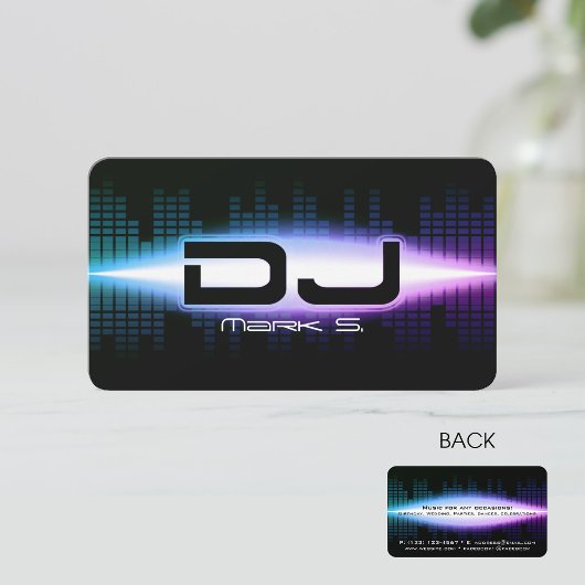 DJ Modern Blue Business Card Visitenkarte