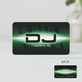 DJ Modern Green Business Card Visitenkarte