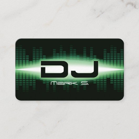 DJ Modern Green Business Card Visitenkarte (Vorderseite)