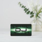 DJ Modern Green Business Card Visitenkarte (Stehend Vorderseite)