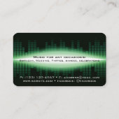 DJ Modern Green Business Card Visitenkarte (Rückseite)