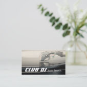 DJ Modern Metalic Stylish Vinyl Recoder Mixer Visitenkarte (Stehend Vorderseite)