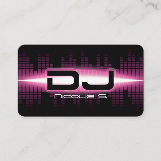 DJ Modern Pink Business Card Visitenkarte (Vorderseite)