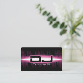 DJ Modern Pink Business Card Visitenkarte (Stehend Vorderseite)