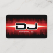 DJ Modern Red Business Card Visitenkarte (Vorderseite)