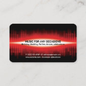 DJ Modern Red Business Card Visitenkarte (Rückseite)