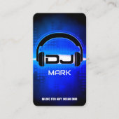 DJ Modern Royal Blue Business Card mit QR-Code Visitenkarte (Vorderseite)