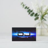 DJ Modern Royal Blue Business Card mit QR-Code Visitenkarte (Stehend Vorderseite)