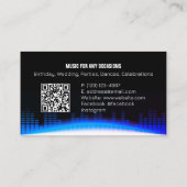 DJ Modern Royal Blue Business Card mit QR-Code Visitenkarte (Rückseite)