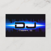 DJ Modern Royal Blue Business Card mit QR-Code Visitenkarte (Vorderseite)