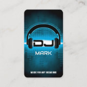 DJ Modern Sky Blue Business Card mit QR-Code Visitenkarte (Vorderseite)