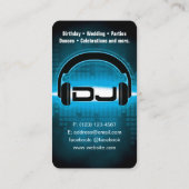 DJ Modern Sky Blue Business Card (Vertikale Karte) Visitenkarte (Rückseite)