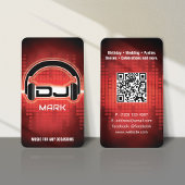 DJ Moderne RED Business Card mit QR-Code Visitenkarte