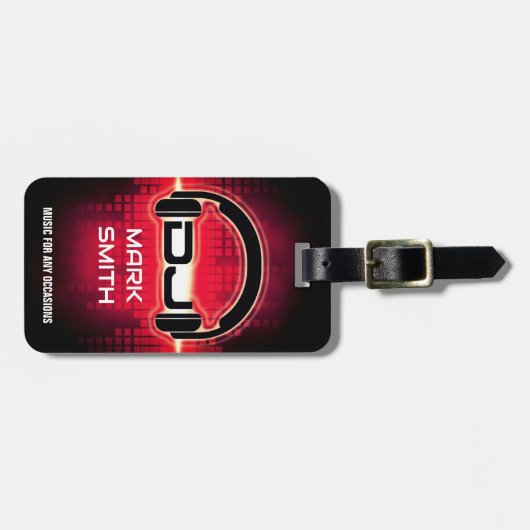 DJ Modernes rotes Gepäckstück mit QR-Code Gepäckanhänger (Vorderseite horizontal)