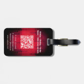 DJ Modernes rotes Gepäckstück mit QR-Code Gepäckanhänger (Rückseite horizontal)