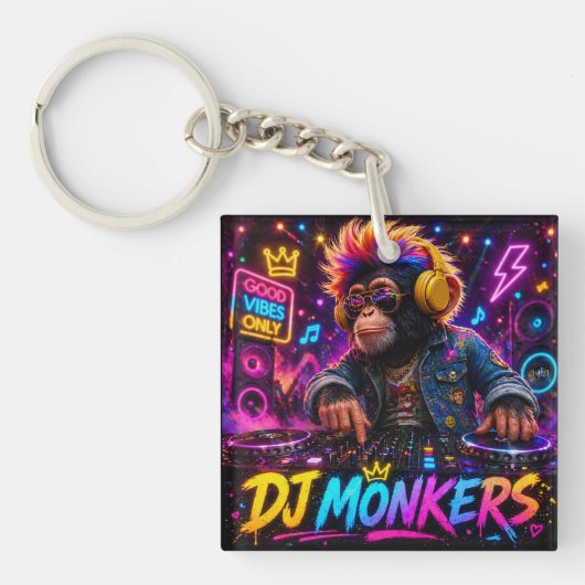 DJ MONKERS DOPPELSEITIGES SCHLÜSSELANHÄNGER (Vorderseite)