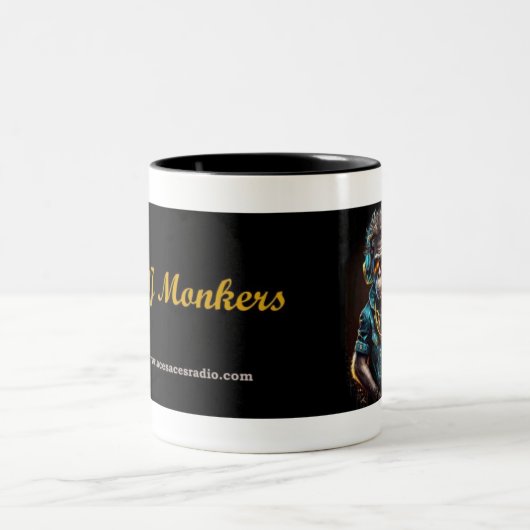 DJ Monkers Zweifarbige Tasse (Mittel)