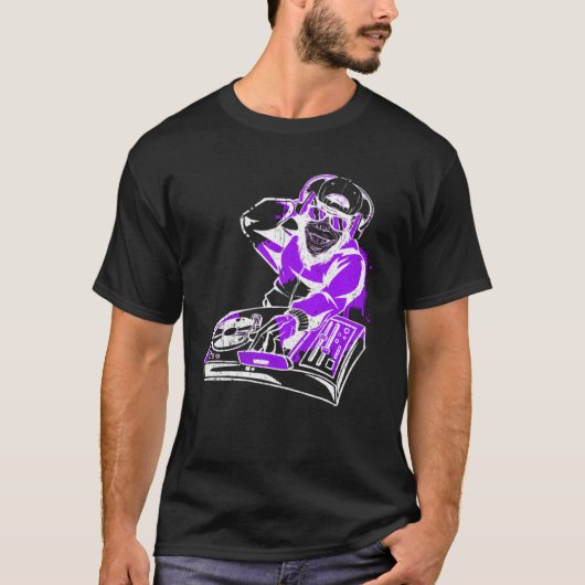 DJ Monkey Music Party Fun Sonnenbrille Fun Dancing T-Shirt (Vorderseite)