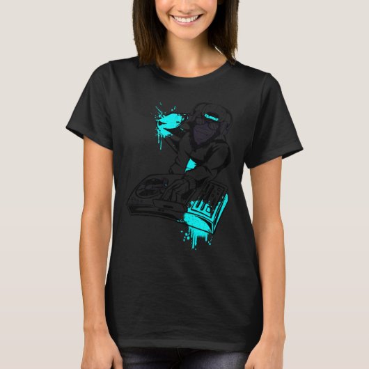 DJ Monkey Music Party Fun Sunglasses Dance Party M T-Shirt (Vorderseite)