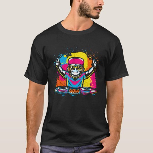 DJ Monkey Music Party Fun Sunglasses Fun Dancing C T-Shirt (Vorderseite)