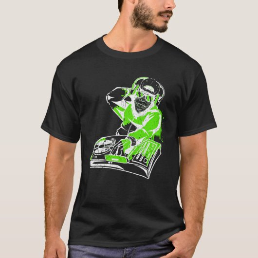 DJ Monkey Music Party Fun Sunglasses Monkey Headph T-Shirt (Vorderseite)
