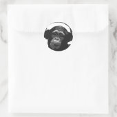 DJ MONKEY RUNDER AUFKLEBER (Tasche)