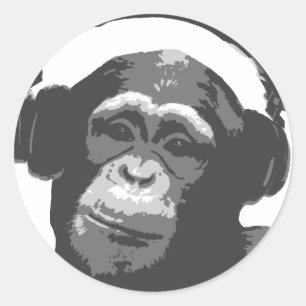 DJ MONKEY RUNDER AUFKLEBER