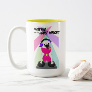 DJ-Mops: Party Mops ist heute Abend im Haus Zweifarbige Tasse