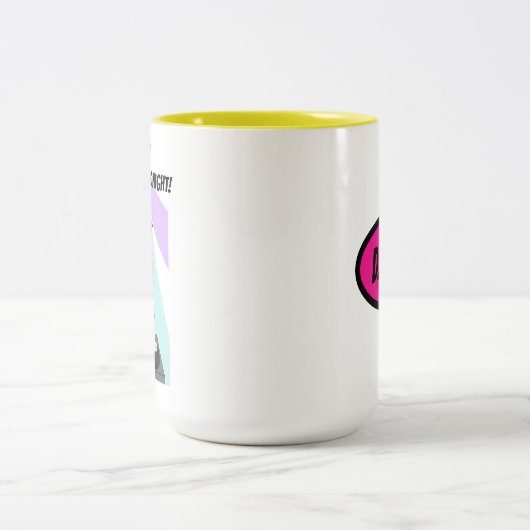 DJ-Mops: Party Mops ist heute Abend im Haus Zweifarbige Tasse (Mittel)