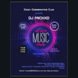 DJ Music and Dance Gig Flyer<br><div class="desc">Personalisierte DJ Gig Invitation Flyer vielseitig für jede Art von Club/Verein oder Organisation.</div>