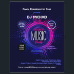 DJ Music and Dance Gig Flyer<br><div class="desc">Personalisierte DJ Gig Invitation Flyer vielseitig für jede Art von Club/Verein oder Organisation.</div>