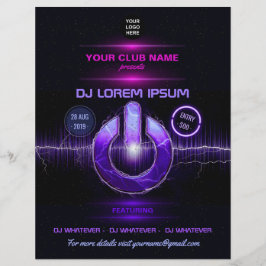 DJ Music and Dance Gig fügt Fotos und Logo hinzu Flyer