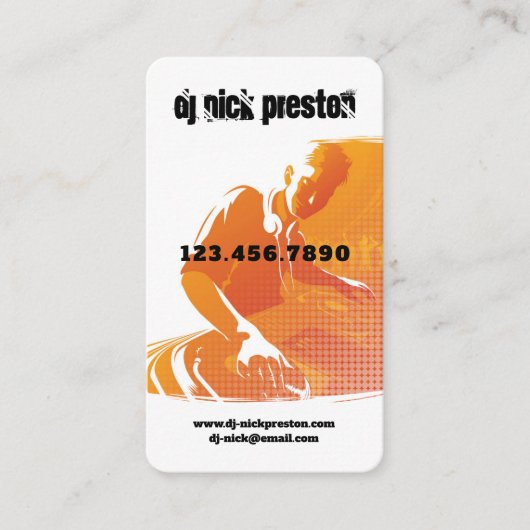 DJ Music Business Card Visitenkarte (Vorderseite)
