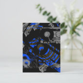 DJ Music Cassette Postkarte (Stehend Vorderseite)