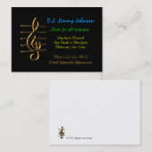 DJ music G clef Business Card Visitenkarte (Vorne/Hinten)