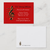 DJ music G clef Business Card Visitenkarte (Vorne/Hinten)