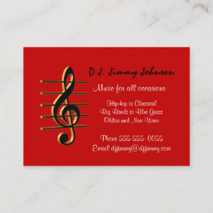 DJ music G clef Business Card Visitenkarte