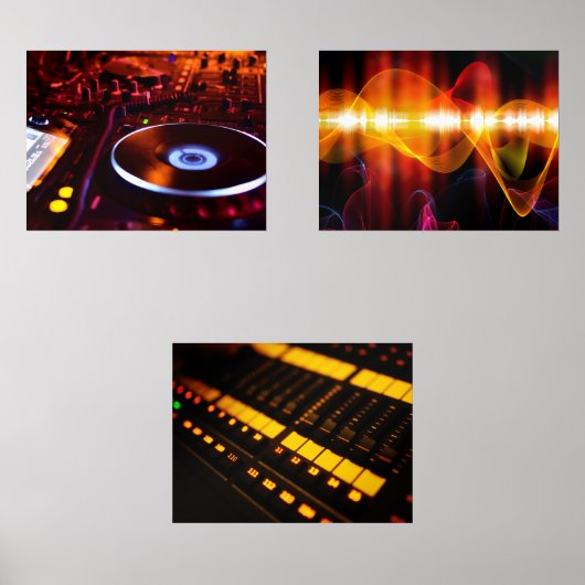 DJ Music Mixer Orange Print Set (Vorderseite)