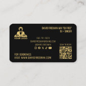 Dj Music Modern Minimal Black and Gold Turntable Visitenkarte (Rückseite)