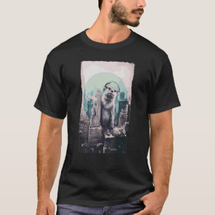 Dj Music Studio Riesenhörnchen Stehend in Stadt T-Shirt